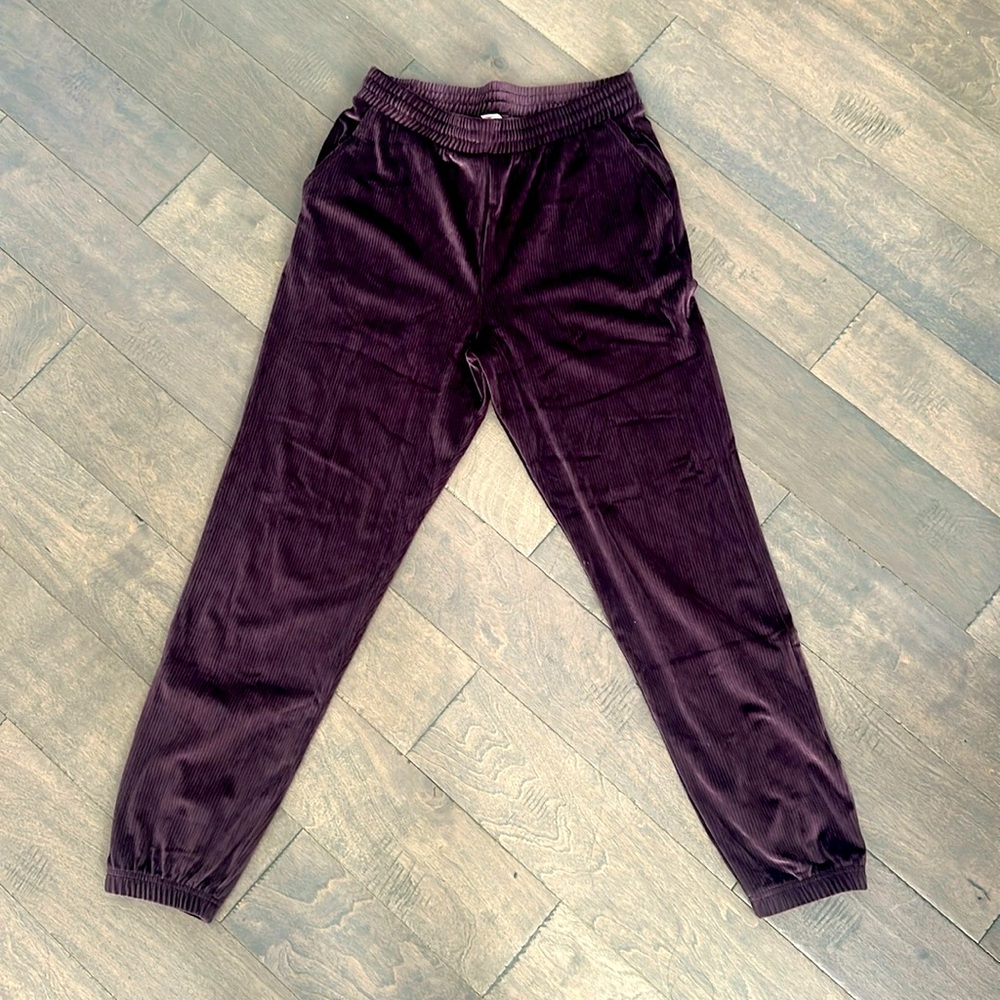 Victoria’s Secret Velour Lounge Ribbed Sweatpants XS Plum Purple